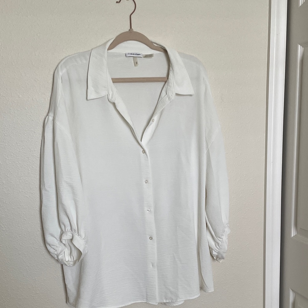 Calvin Klein Crisp White Button-Down Shirt
